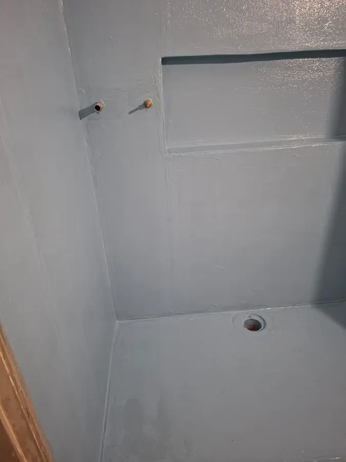 Fully waterproofed shower recess ready for tiling